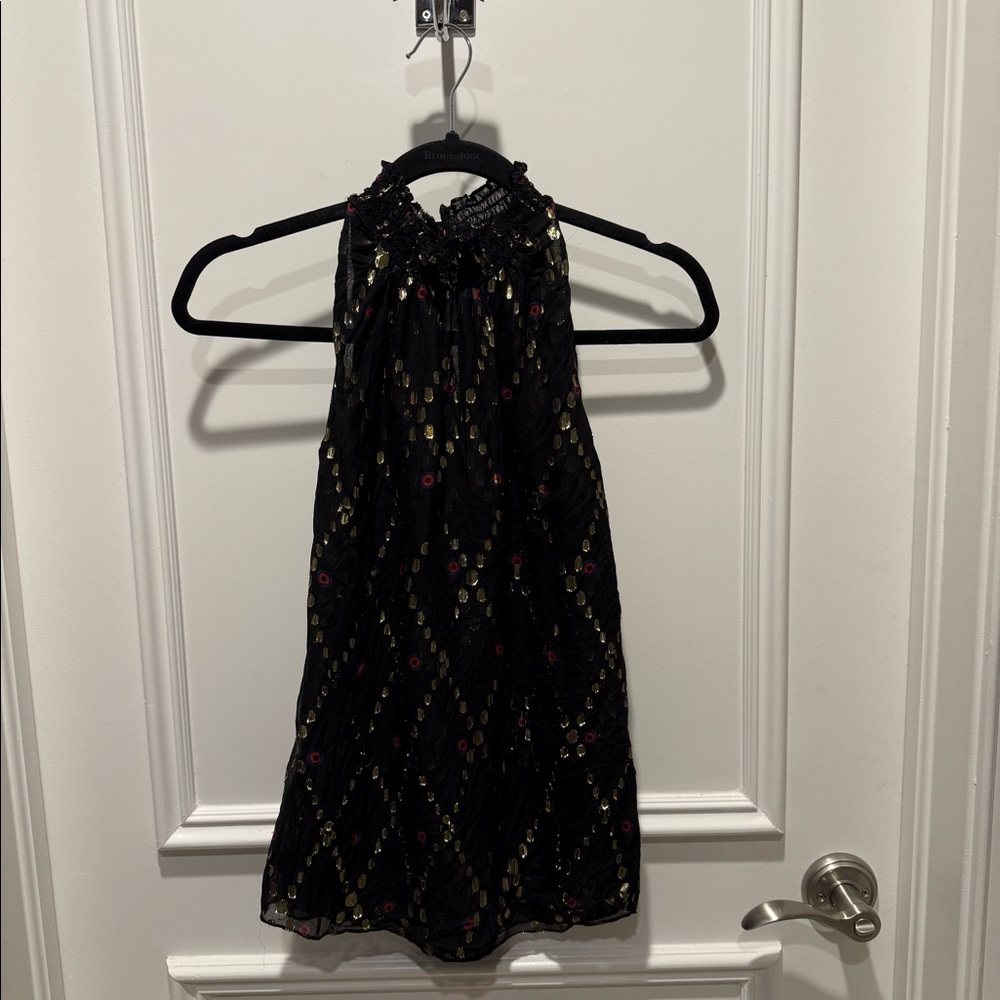 Black & gold ALC Barneys New York high neck top